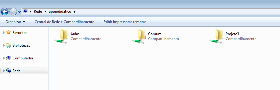 Acesso a arquivos na rede com sistemas: Microsoft Windows (XP, Vista, 7 ou 8) Nas figuras de exemplo a seguir, utilizou-se o Windows 7, mas os passos se aplicam a todas as versões mencionadas.