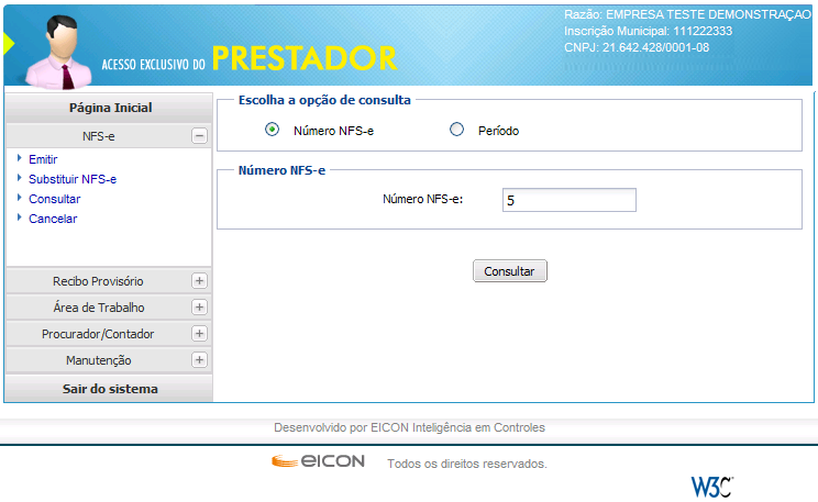 6.2.1 Efetuando a Substituição através do número da NFS-e.