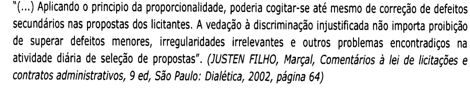 A isonomia não obriga a adoção de FORMALISMO IRRACIONAL. Atende-se ao princípio da isonomia quando se assegura que todos os licitantes poderão ser beneficiados por idêntico tratamento menos severo.