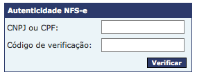 3.6. Autenticidade de NFS-e. O tomador de serviço poderá verificar a autenticidade da Nota Fiscal. Passo a passo: 1. Na página inicial do sistema, clique sobre o serviço Autenticidade NFS-e. 2.