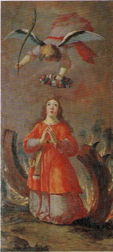 2. Coroação de Santa Catarina de Alexandria 2.1. Descrição Figura 8 - Josefa de Ayalla e Cabrera, dita Josefa de Óbidos Coroação de Santa Catarina de Alexandria, c.