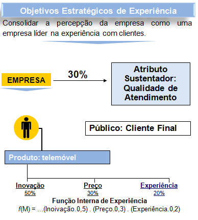 Figura 20 Objectivos do Atributo Experiência Fonte: Adaptado da DOM (2008) Neste caso concreto o objectivo, relativamente ao atributo experiência, o objectivo estratégico definido consubstancia-se na