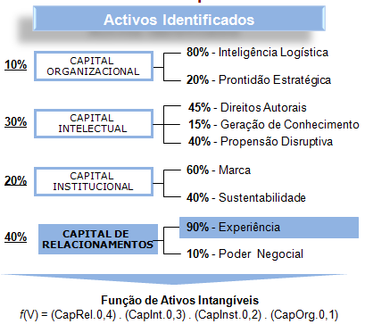 Figura 19 Ativos Intangíveis Relevantes para a Estratégia e Sector da Empresa Fonte: Adaptado da DOM (2008) Como se pode verificar no exemplo, anteriormente apresentado, dos intangíveis