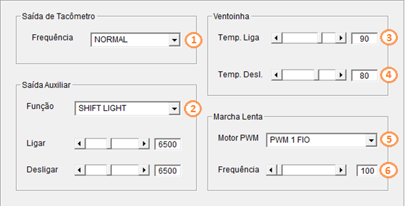 59 6) Frequência do PWM Ajuste da frequência do sinal PWM. Neste caso foi selecionado o valor de 100 Hz. Figura 30 Sub-menu Configuração da Saídas.