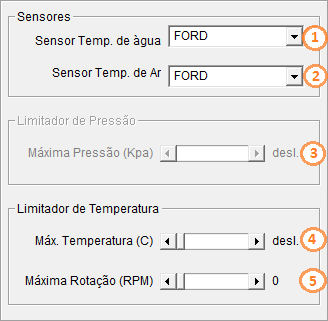 61 Figura 32 Sub-menu sensores e Limitadores. 3.5.2. Calibração O módulo HIS permite efetuar a calibração em mapas no modo texto, os quais são como uma tabela.