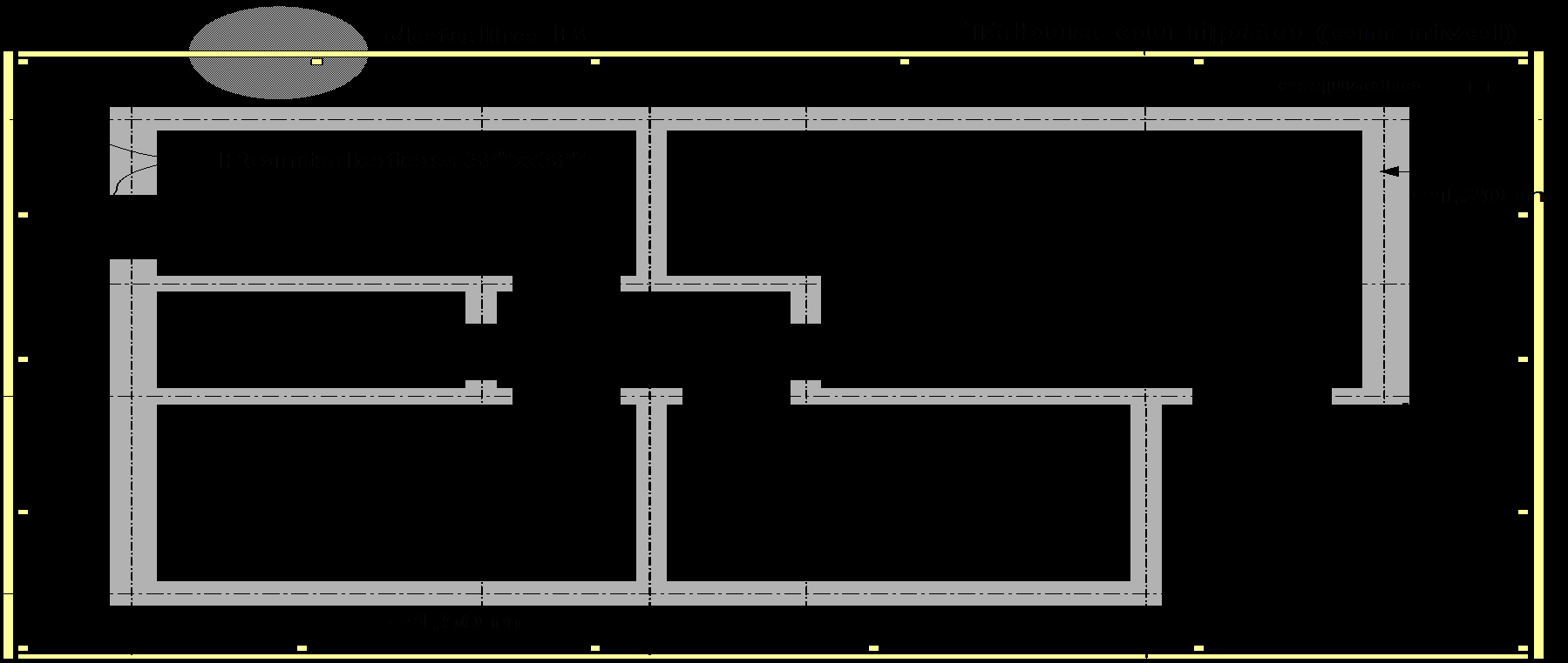 Figura4- Croqui de locação da obra por tábua corrida. Tecnologia das Construções IV 1.2.