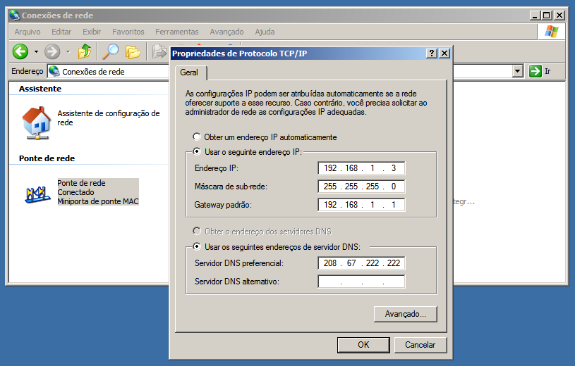 A partir daí, os micros da rede ad-hoc passam a ser configurados da mesma forma que os demais micros da rede, seja via DHCP ou seja usando IPs dentro da faixa usada na