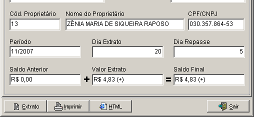 22. Extratos Os extratos já calculados no sistema podem ser consultados no sistema através de uma tela de cadastro específica para os extratos.