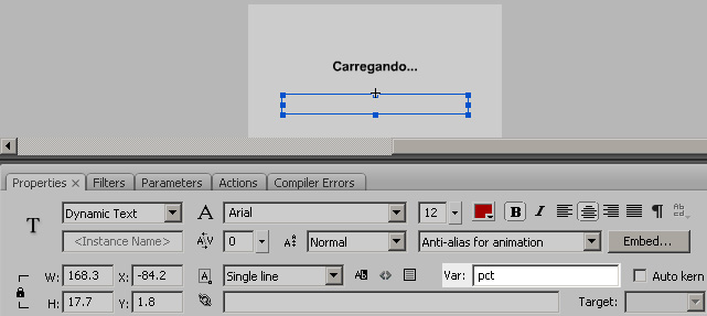 Módulo 6 Carregando Obs.: O curso não é voltado para a programação action script. Ensinaremos a criar um preloader (carregando) simples no Flash.