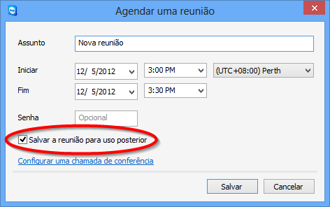 Reunião Botão Descrição Convidar... Para convidar os participantes para a reunião selecionada, clique no botão Convidar... A caixa de diálogo Convidar participantes abrirá.