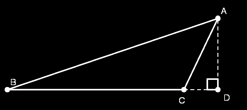 e Geometria Euclidiana Plana AC 2 = AD 2 + DC 2. AULA 7 Subtraindo, obtemos AB 2 AC 2 = DB 2 DC 2 que é equivalente a AB 2 = AC 2 + DB 2 DC 2. (7.5) Temos três casos a considerar. Caso 1: B C D.