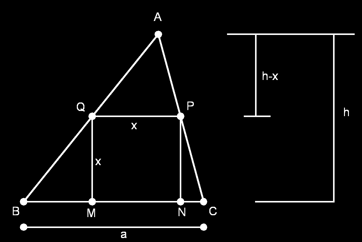 Geometria Euclidiana Plana AULA 11 Figura 11.1: 4 a proporcional Figura 11.2: Esboço da solução do Problema 11.18 Problema 11.18. Inscrever no triângulo ABC dado, um quadrado tendo um lado sobre BC = a.