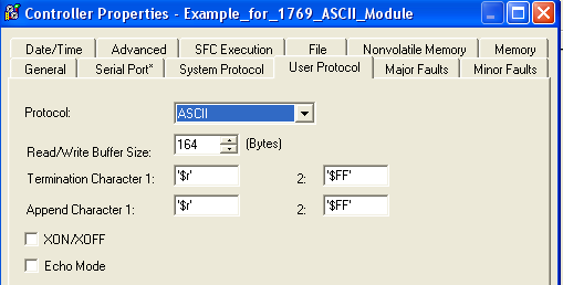 Comunique-se pelas redes Capítulo 4 A caixa de diálogo Controller Properties aparece. 2. Clique na guia Serial Port. 3. A partir do menu Mode, selecione User. 4. Especifique as configurações de comunicação.