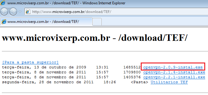 Download do arquivo openvpn-2.0.9-instal.