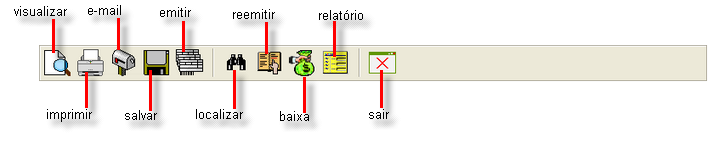 Informações de Referência Visualiza boleto Imprime boleto 72 72 Envia por e-mail Salva boleto Emite 74 64 selecionado selecionado 73 o boleto selecionado selecionado todos os boletos da lista 75