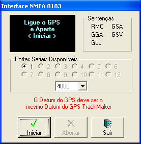 exemplo, depois de configurado o protocolo de comunicação para o padrão NMEA, torna-se impossível qualquer tipo de comunicação em outro protocolo.