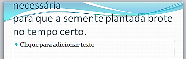 Com o slide 2 ativo, clicamos na caixa de texto referente ao título, digitamos o texto e no final de cada uma, utilizamos a tecla <Enter>.