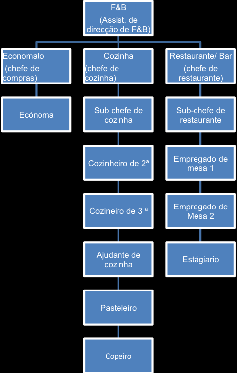 8. ORGANOGRAMA FUNCIONAL DO DEPARTAMENTO DE F&B DO HOTEL FOYA BRANCA