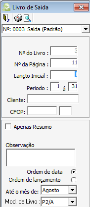 LIVRO DE SAÍDA Emite o livro de saída no mesmo padrão do Livro de entrada, demonstrando individualmente cada lançamento e em seguida as totalizações, por Estado, para contribuintes e