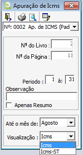 APURAÇÃO DE ICMS É possível visualizar os valores contábeis de entrada, juntamente com a base de ICMS, o valor creditado e debitado do imposto.