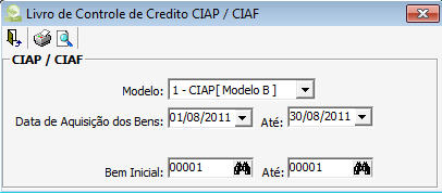 RELATÓRIOS\RESUMO MENSAL Emite o resumo mensal dos créditos do CIAP.