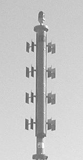 TTSL SLOT TV VHF/UHF (174-216 / 470-806 MHZ) Antena de fendas colineares autoportante TV VHF canal 7 até 13 e TV UHF canal 14 até 69 Ampla seleção de ganhos e potências de entrada Diagrama