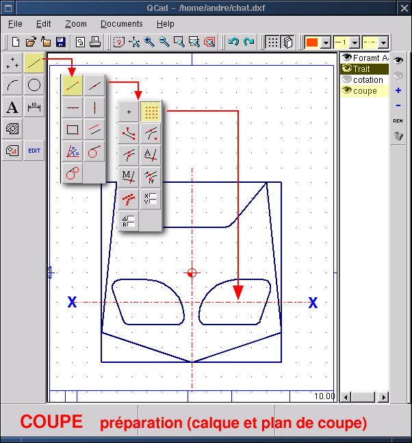 Esboçe a vista de secção Em desenho industrial com lápis e papel ou com CAD deve haver sempre uma correspondência