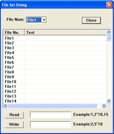 17 - ID Set ( Ajuste ID ) : Altera o número (endereço) do CLP em uma rede; - File Set ( Ajuste de arquivo ) : Abre a janela para digitação das linhas a s erem apresentadas no display da IHM (OP08);