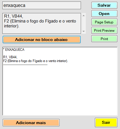 Botão: Bloco de NOTAS BLOCO DE NOTAS Ao apertar este botão, o tratamento selecionado será transferido para bloco de notas.