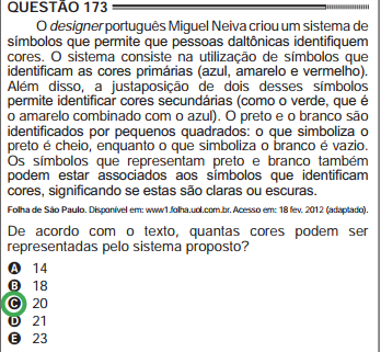 Habilidade: a que mais se aproxima é H21 (Resolver situação-problema cuja modelagem envolva conhecimentos algébricos). Objeto de conhecimento: matrizes Nível de dificuldade: médio.