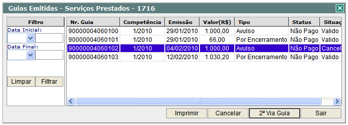 7.9.3-REIMPRESSÃO DE GUIA APÓS O VENCIMENTO Caso a guia emitida não tenha sido recolhida até a data de vencimento, será necessário reimprimir a guia gerada com os devidos acréscimos legais.