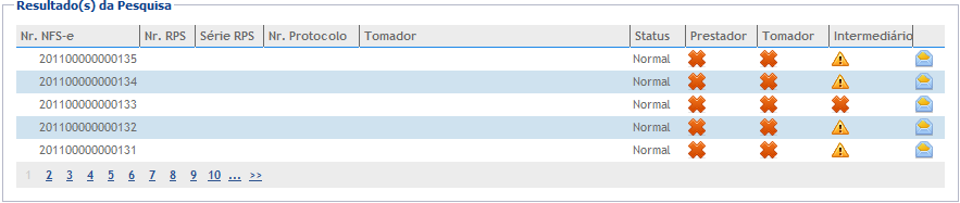 Número do Lote: Informe o número do lote do RPS que deseja pesquisar ou deixe em branco para pesquisar todas as NFS-e emitidas.