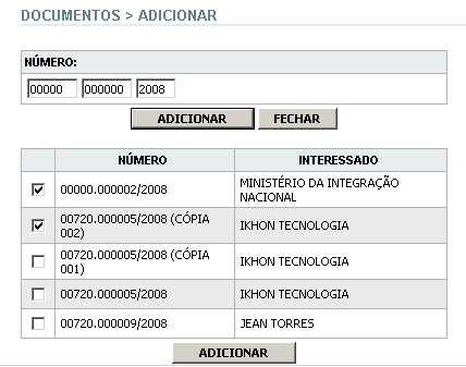 Ao término da seleção / digitação, o usuário deve acionar o botão TRAMITAR para que o documento seja movimentado para a Unidade de destino.