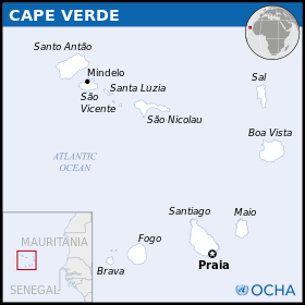 Localização geográfica de Cabo Verde