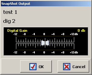 "Digital Gain : permite-lhe controlar o ganho de entrada inicial do canal selecionado -12dB e +12 db, por meio de uma representação gráfica de um fader.