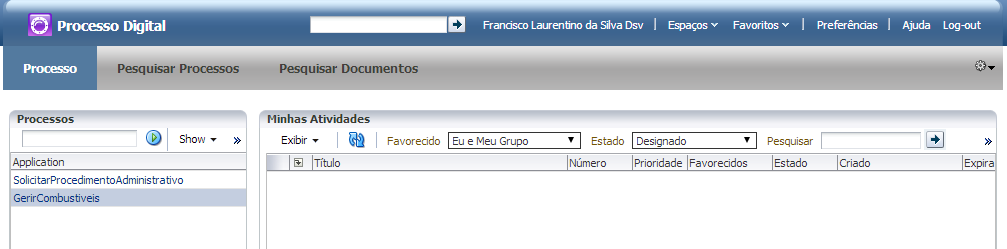 4 Perfil Solicitante O perfil de solicitante será atribuído aos servidores com permissão para solicitar o encaminhamento de Nota Crédito e/ou combustível.