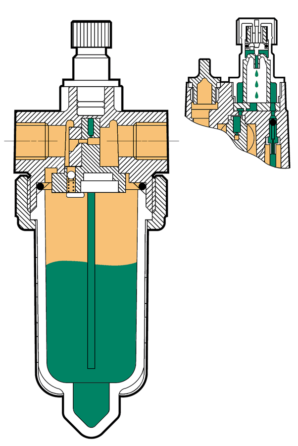 Secção de um Lubrificador F H G A- Membrana de Restrição B - Orifício Venturi C- Esfera D- Válvula de Assento E -Tubo de Sucção F-