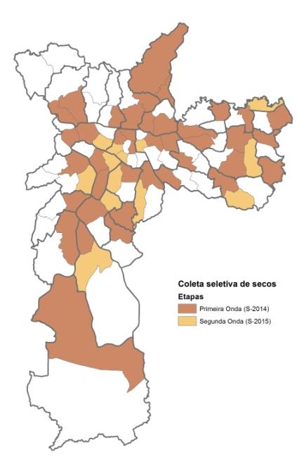 600 unidades a serem progressivamente envolvidas Modalidade de Coleta Seletiva de RSD Secos Coleta por compactador porta a porta Coleta conteinerizada em PEV Coleta porta a porta com caminhão baú