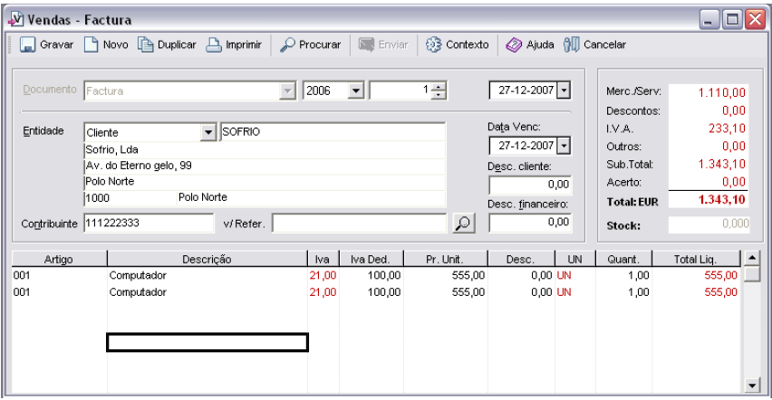 Editor de Vendas Antes de nos debruçarmos sobre a forma de introdução de documentos, suas potencialidades e