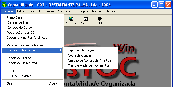 Para configurar o grupo de contas é necessário clicar na opção respectiva e inserir o intervalo de contas correspondente ao tipo de conta respectivo, de acordo com a Figura nº 48.