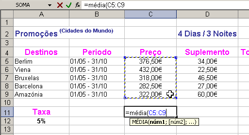 FUNÇÕES Manual Prático Microsoft Excel 2003 As funções não são mais do que fórmulas predefinidas que nos permitem, de uma forma bastante simples, efectuar cálculos sem termos de recorrer à criação de