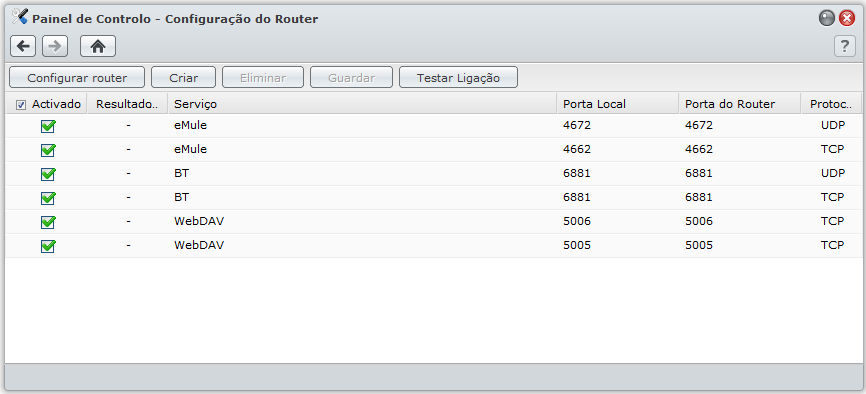 Aceda a Menu Principal > Painel de Controlo > Configuração do Router para configurar o seu router e as regras de encaminhamento de portas.