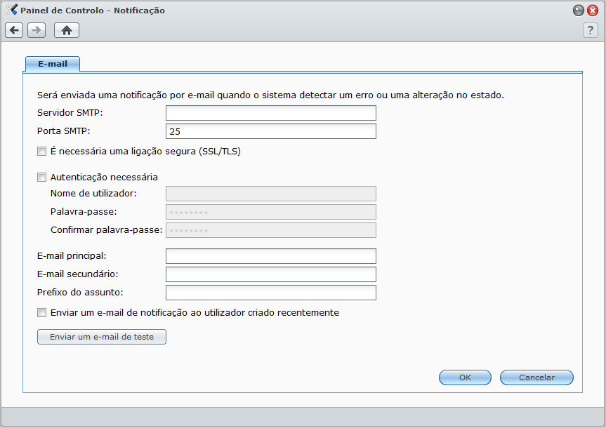 Receber Notificação de Eventos Aceda a Menu Principal > Painel de Controlo > Notificação e configure a USB Station 2 para o notificar através de e-mail sempre que ocorrer um evento importante (por