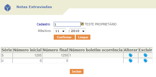 prestador de serviço no sistema de Administração de Receitas instalado na Prefeitura (CMC), total de notas próprias (notas emitidas), total do imposto (notas emitidas), total de notas tomadas (notas