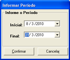 Atualiza a consulta online. Imprime ou grava arquivo texto de qualquer página de consulta do Gerencial Seleciona a data do período.