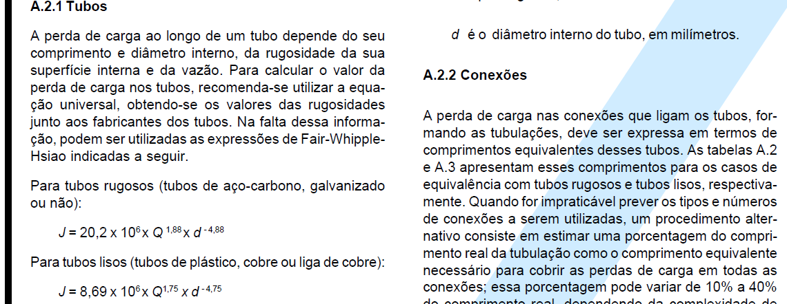 6.11 Dimensionamento do sistema de distribuição XXXXXXXXXXXXX Projeto de norma: