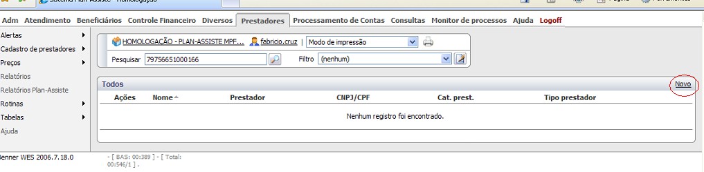 Nesta primeira tela observamos a presença de 4 abas: Principal, Pessoa, Regras de Pagamento e Dados Complementares (Log).