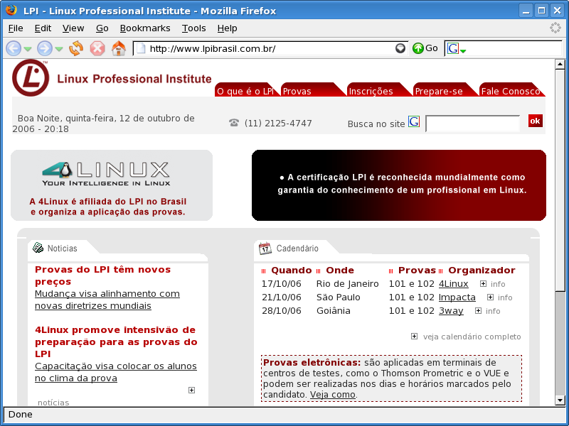 Seção de registro da página oficial. Ao final do processo, será fornecido um número especial, chamado LPI ID.