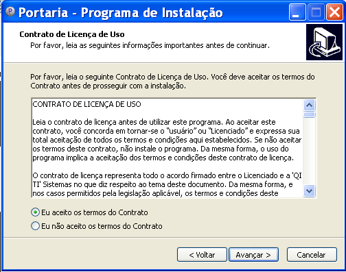 2. INSTALAÇÃO Para proceder à instalação, baixar o setup através do link encaminhado por email pelo suporte técnico. Ao rodar o instalador, o assistente de instalação irá surgir.