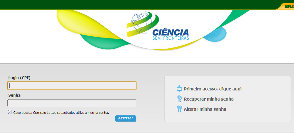 Caso já possua Currículo Ao clicar em acessar será aberto o Formulário de Proposta Online.